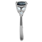 High polished (no plating) Stainless Steel Ring with Synthetic Synthetic Glass in Montana