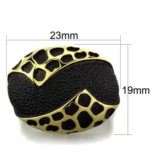 IP Gold(Ion Plating) Stainless Steel Ring with Epoxy  in Jet