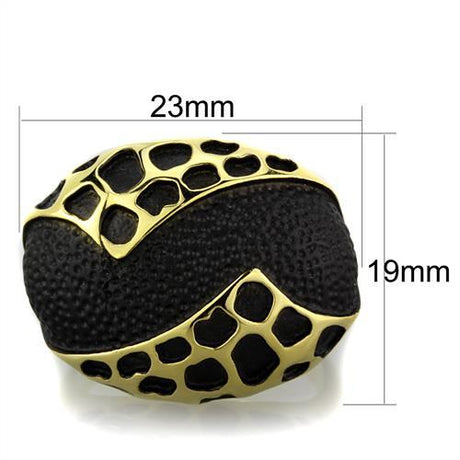 IP Gold(Ion Plating) Stainless Steel Ring with Epoxy  in Jet