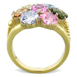 Two-Tone IP Gold (Ion Plating) Stainless Steel Ring with Assorted  in Multi Color