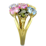 Two-Tone IP Gold (Ion Plating) Stainless Steel Ring with Assorted  in Multi Color