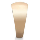 IP Rose Gold(Ion Plating) Stainless Steel Ring with Top Grade Crystal  in Clear