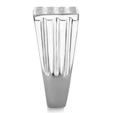 High polished (no plating) Stainless Steel Ring with AAA Grade CZ  in Clear