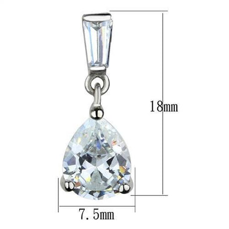 High polished (no plating) Stainless Steel Earrings with AAA Grade CZ  in Clear