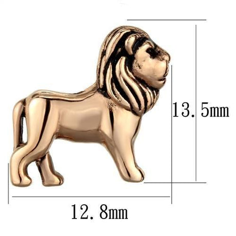 IP Rose Gold(Ion Plating) Stainless Steel Earrings with Epoxy  in Jet