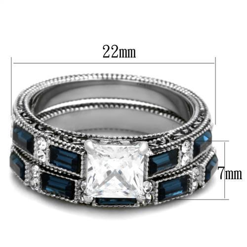 High polished (no plating) Stainless Steel Ring with AAA Grade CZ  in Clear