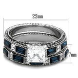 High polished (no plating) Stainless Steel Ring with AAA Grade CZ  in Clear