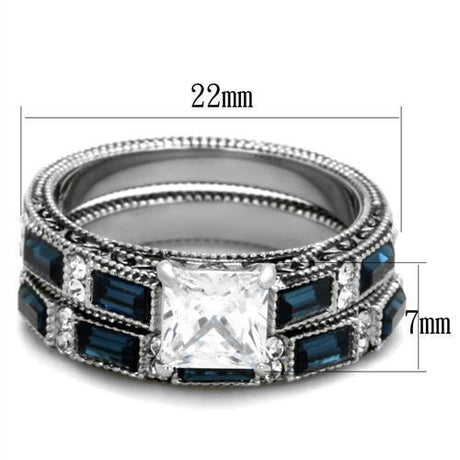 High polished (no plating) Stainless Steel Ring with AAA Grade CZ  in Clear