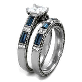 High polished (no plating) Stainless Steel Ring with AAA Grade CZ  in Clear
