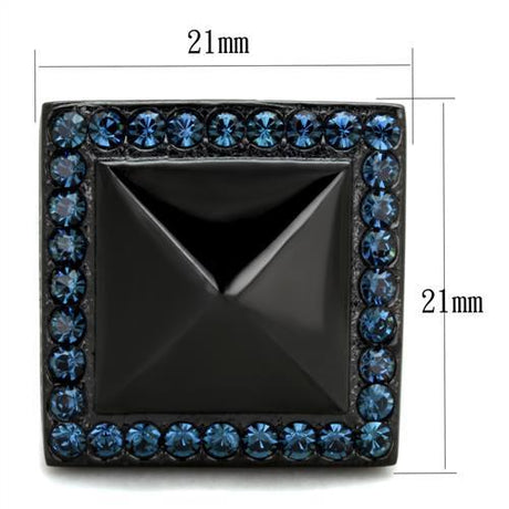 IP Black(Ion Plating) Stainless Steel Ring with Top Grade Crystal  in Montana