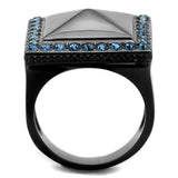 IP Black(Ion Plating) Stainless Steel Ring with Top Grade Crystal  in Montana