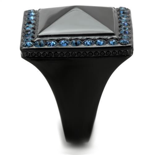 IP Black(Ion Plating) Stainless Steel Ring with Top Grade Crystal  in Montana