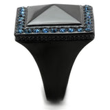 IP Black(Ion Plating) Stainless Steel Ring with Top Grade Crystal  in Montana