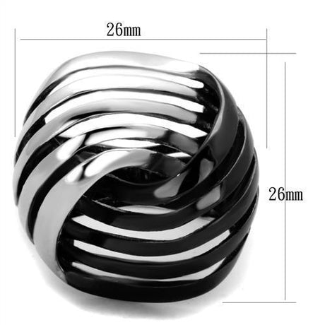 Two-Tone IP Black (Ion Plating) Stainless Steel Ring with No Stone