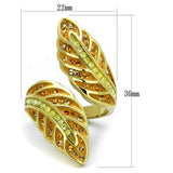IP Gold(Ion Plating) Stainless Steel Ring with Top Grade Crystal  in Multi Color