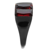 IP Black(Ion Plating) Stainless Steel Ring with Synthetic Synthetic Glass in Siam
