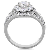 High polished (no plating) Stainless Steel Ring with AAA Grade CZ  in Clear