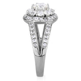 High polished (no plating) Stainless Steel Ring with AAA Grade CZ  in Clear