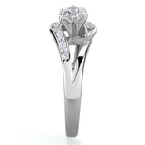 High polished (no plating) Stainless Steel Ring with AAA Grade CZ  in Clear