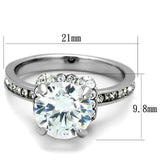 No Plating Stainless Steel Ring with AAA Grade CZ  in Clear