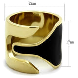 IP Gold(Ion Plating) Stainless Steel Ring with Epoxy  in Jet