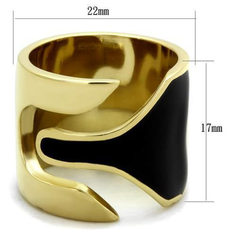 IP Gold(Ion Plating) Stainless Steel Ring with Epoxy  in Jet