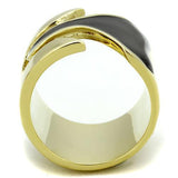 IP Gold(Ion Plating) Stainless Steel Ring with Epoxy  in Jet