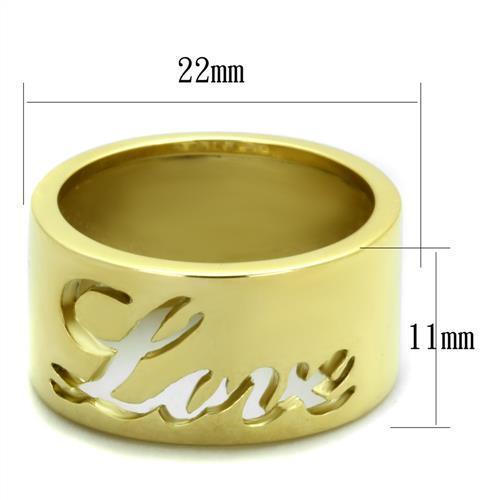 IP Gold(Ion Plating) Stainless Steel Ring with No Stone