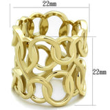 IP Gold(Ion Plating) Stainless Steel Ring with No Stone