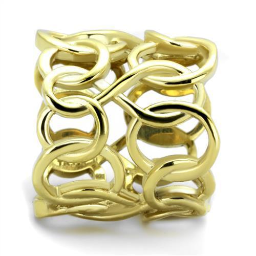 IP Gold(Ion Plating) Stainless Steel Ring with No Stone