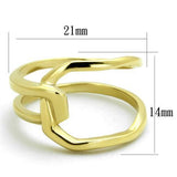 IP Gold(Ion Plating) Stainless Steel Ring with No Stone