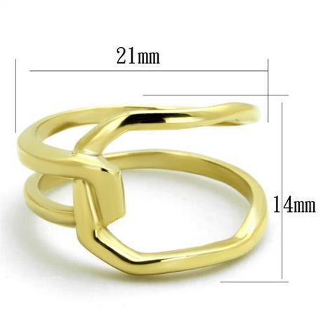 IP Gold(Ion Plating) Stainless Steel Ring with No Stone