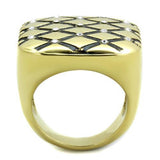 IP Gold(Ion Plating) Stainless Steel Ring with Top Grade Crystal  in Clear
