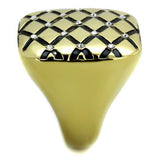 IP Gold(Ion Plating) Stainless Steel Ring with Top Grade Crystal  in Clear