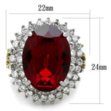 Two-Tone IP Gold (Ion Plating) Stainless Steel Ring with Top Grade Crystal  in Siam