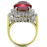 Two-Tone IP Gold (Ion Plating) Stainless Steel Ring with Top Grade Crystal  in Siam