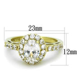 IP Gold(Ion Plating) Stainless Steel Ring with AAA Grade CZ  in Clear