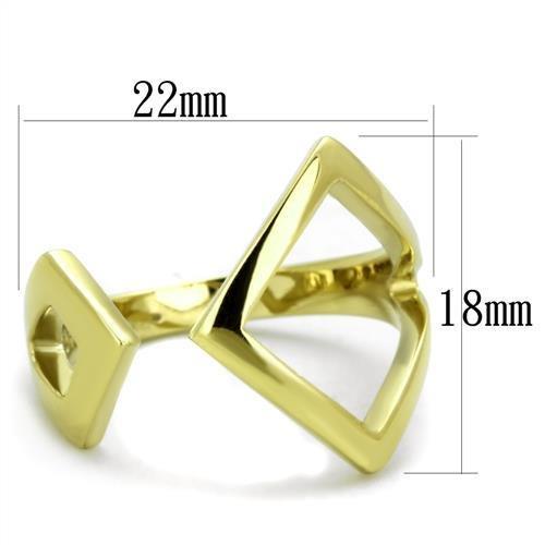 IP Gold(Ion Plating) Stainless Steel Ring with No Stone