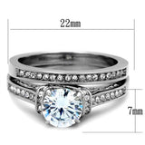 High polished (no plating) Stainless Steel Ring with AAA Grade CZ  in Clear