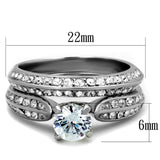 High polished (no plating) Stainless Steel Ring with AAA Grade CZ  in Clear