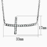 High polished (no plating) Stainless Steel Necklace with Top Grade Crystal  in Clear