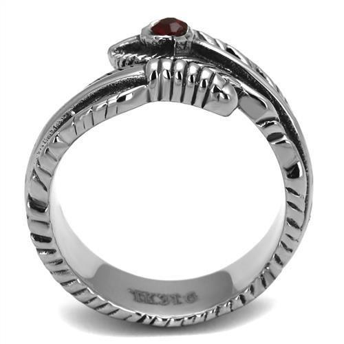 High polished (no plating) Stainless Steel Ring with Top Grade Crystal  in Siam