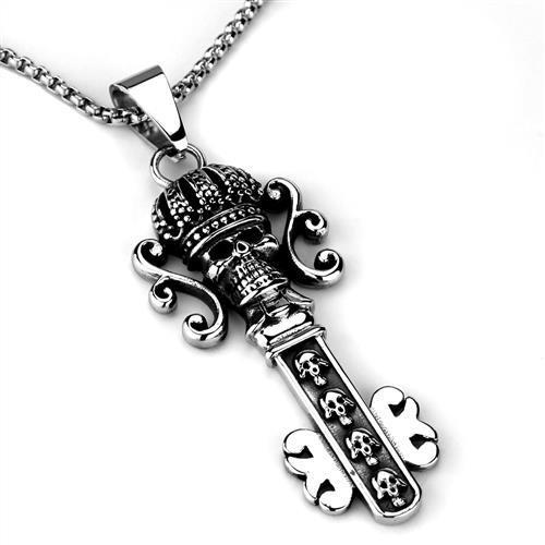 High polished (no plating) Stainless Steel Necklace with No Stone