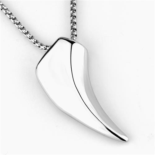 High polished (no plating) Stainless Steel Necklace with No Stone