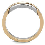 Two-Tone IP Rose Gold Stainless Steel Ring with No Stone