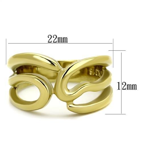 IP Gold(Ion Plating) Stainless Steel Ring with No Stone