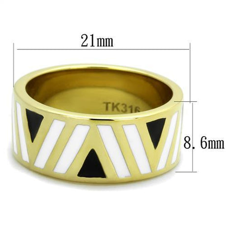 IP Gold(Ion Plating) Stainless Steel Ring with Epoxy  in Multi Color