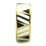IP Gold(Ion Plating) Stainless Steel Ring with Epoxy  in Multi Color