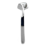 High polished (no plating) Stainless Steel Ring with AAA Grade CZ  in Clear