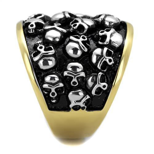 Two-Tone IP Gold (Ion Plating) Stainless Steel Ring with No Stone
